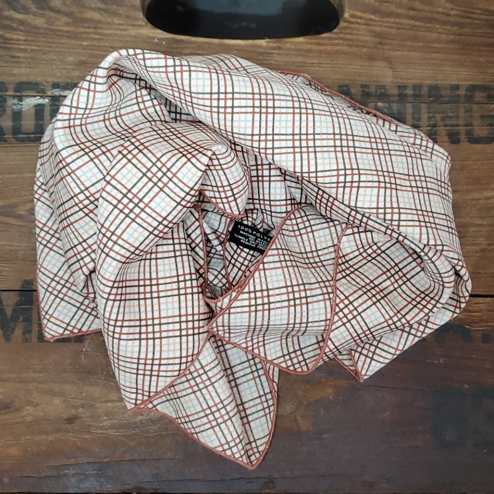 Vintage, Symphony Scarfs brown plaid, polyester